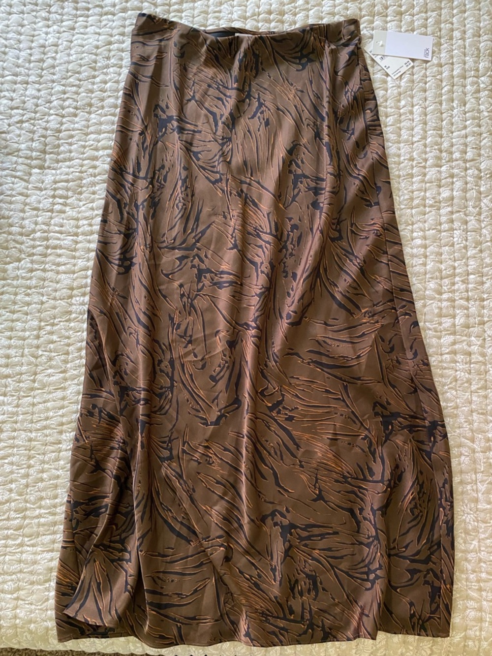 Nordstrom Brown and Black Maxi Skirt with Abstract Print